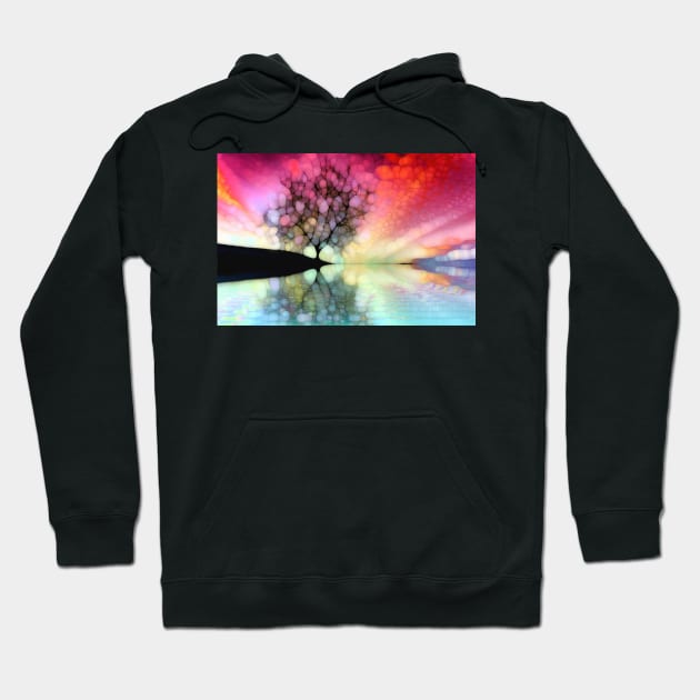 Red sky and single tree Hoodie by redwitchart